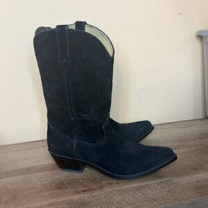 Durango Women's mid calf Black Suede Western Cowboy Boots size 9.5